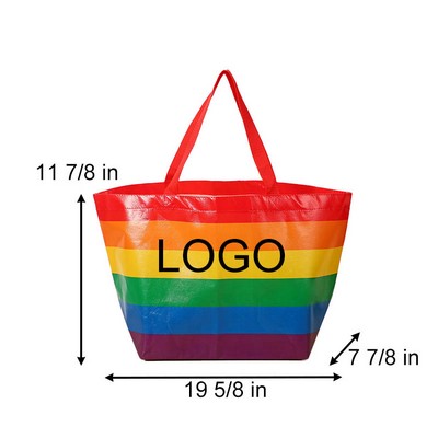 LGBT Pride Rainbow Love Gloss Finish Non-Woven Tote Bag 20"x11 4/5"x7 4/5"