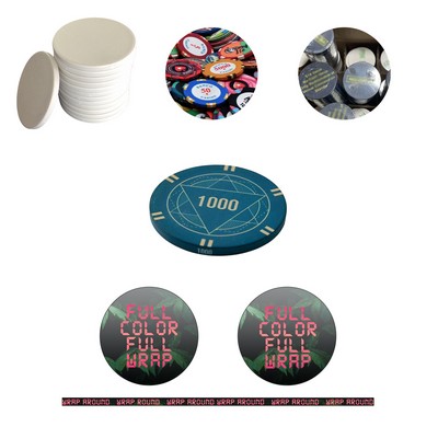 1.5" Full Color Custom Ceramic Chip Token MOQ100