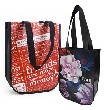 Small Laminated Curved Bottom Non-Woven Gift Bag
