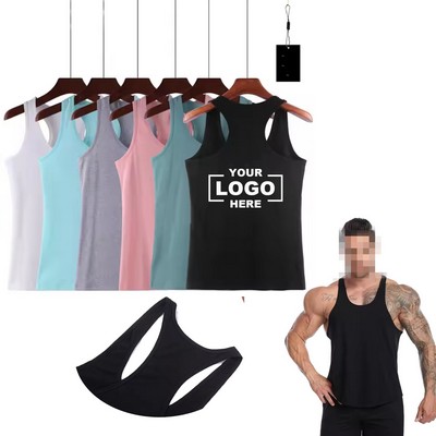 Men's Gym Muscle Tank Top: Sleeveless Bodybuilding Stringer Vest.