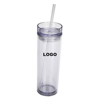 16 Oz Tumbler With Lid And Straw