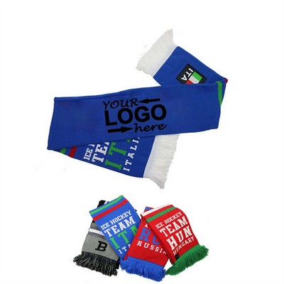 Jacquard Knitted Fans Scarf