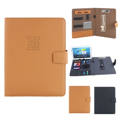 Luxury A4 Multifunctional Clipboard Folder W/ Power Bank