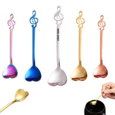 5.31 Inch Music Note Heart Shaped Spoon