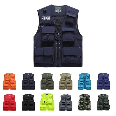 Men Multi-Pocket Photograph Vest