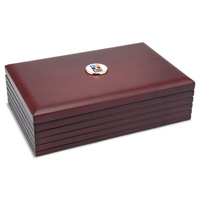 Desk Box / Keepsake Box W/ Color Medallion