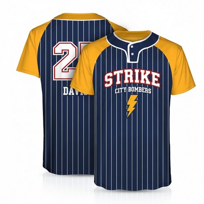 Custom 2-Button Front Baseball Jersey