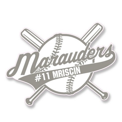 Decal On White Vinyl Material - Laminated For Extended Outdoor Use (9"X8.5")