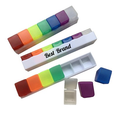 Colorful Seven-Compartment Weekly Pill Box