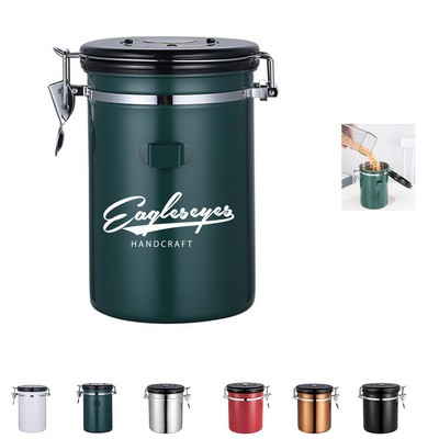 Stainless Steel Coffee Jar with Date Tracker