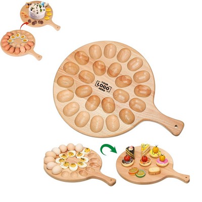 Natural Wood Deviled Egg Tray.