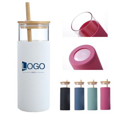 Glass Straw Silicone Cup Sleeve