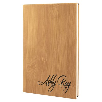 5.25" x 8.25" Bamboo Leatherette Journal with Lined Notepad