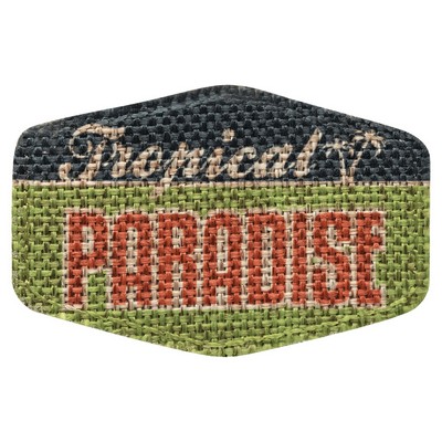 3" x 2" Burlap Hex Sublimatable Patch with Adhesive