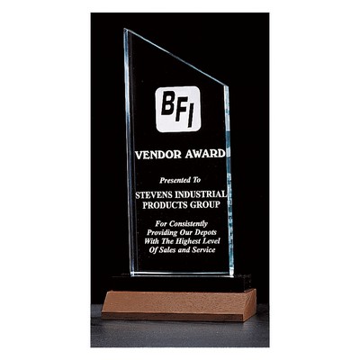 4.25" x 7.25" Zenith Series Jade Acrylic with Walnut Base