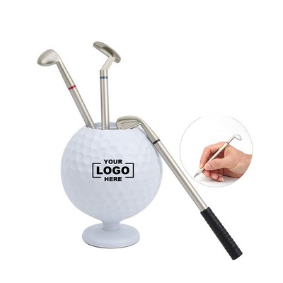 Golf Desktop Gift Ball Pen Holder