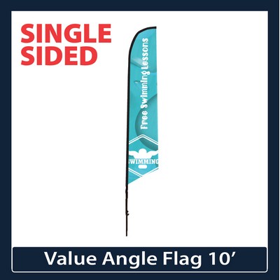 Value 10' Angle Flag - Single Sided Graphic Only