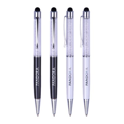 Union Printed - Gem Stone Metal Ballpoint Pen with Stylus & Cross Refill