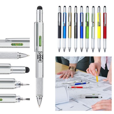 6-in-1 Multi-Tool Pen with Ruler and Level.