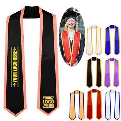 72 Inches Unisex Graduation Stole Plain Graduation Sash
