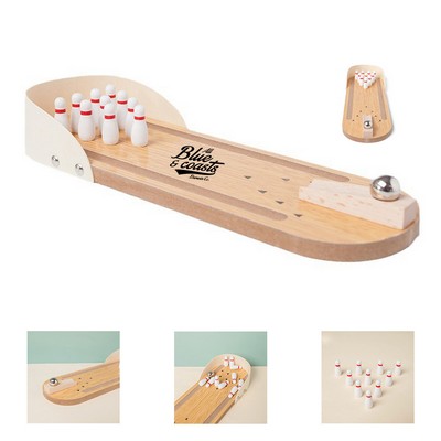 Mini Wooden Desktop Bowling Set