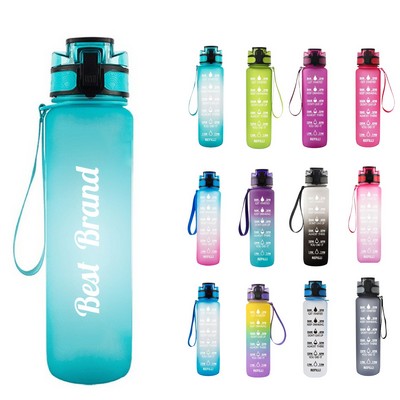 Tritan Fitness Water Bottle With Time Markers - 1000Ml