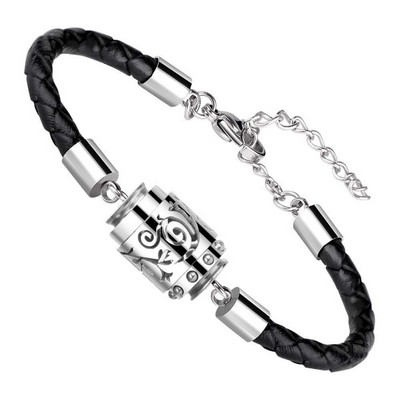 Aromatherapy Bracelet Stainless Steel Locket Bracelet with Leater Adjustable Wristband