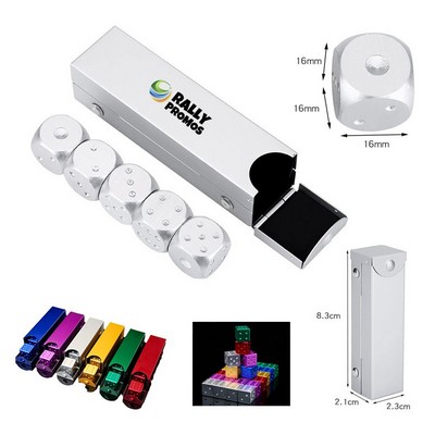 Aluminum Dice Set with Metal Case