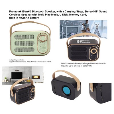 Promotek iBank® Bluetooth Speaker, with a Carrying Strap