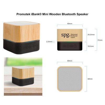 Promotek iBank® Mini Wooden Bluetooth Speaker