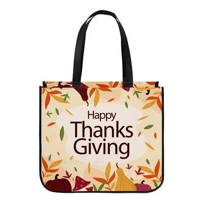 Large Full Color Laminated Curved Bottom Non-Woven Shopping