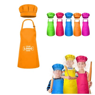 Kids Apron And Chef Hat Set.