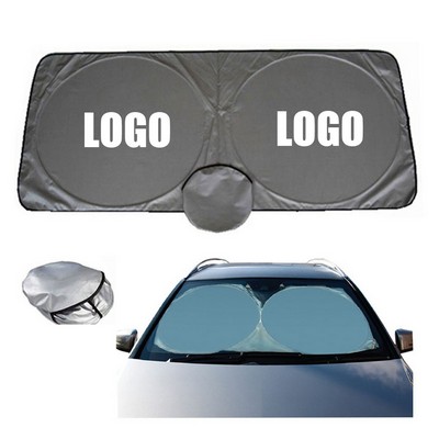 Car Windshield Sun Shade with 2 Circles