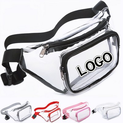 Two Zipper Pockets Transparent PVC Bag