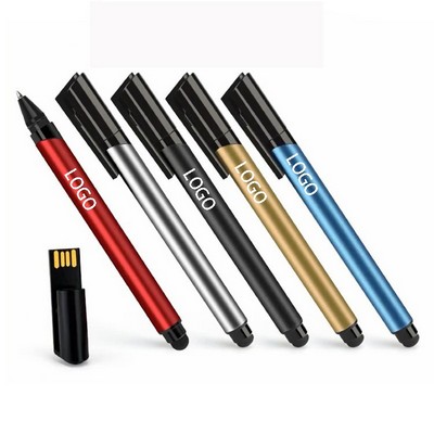 3 In 1 Custom 16GB Stylus Ballpoint Pen USB Flash Drive