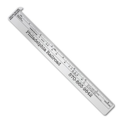 Stainless Steel Hook Ruler with Railroad Gauge Scales