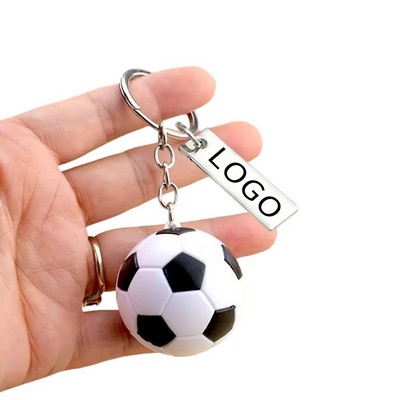 Soccer Ball Keychain w/ Customizable Logo Tag