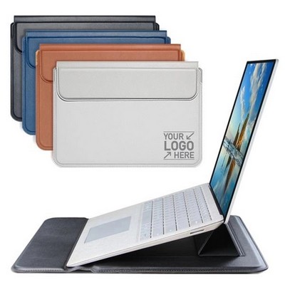 Laptop Sleeve Case PU Leather With Stand Function.