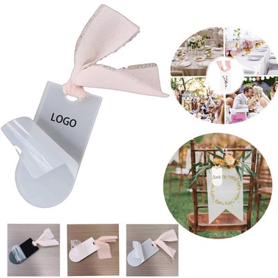 Ribbon Acrylic Wedding Venue Card