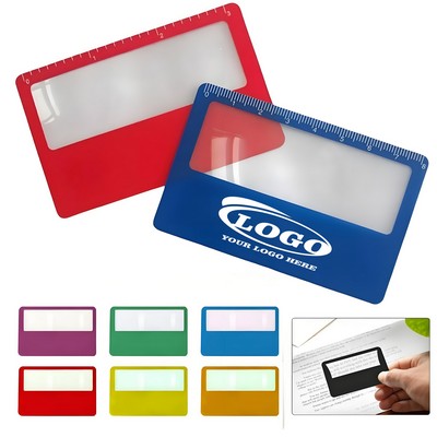 3x Magnification Pvc Business Card Bookmark Magnifier With Ruler
