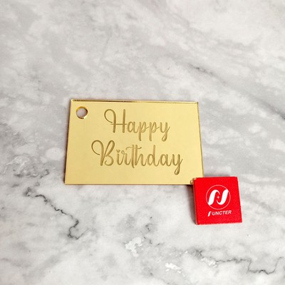 #2 Square Acrylic Name Card Cake Topper Holiday Pendant
