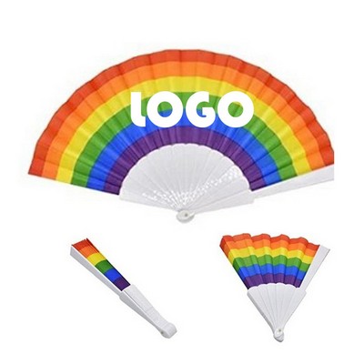 Plastic Rainbow Folding Fan