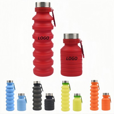 18 Oz Foldable Silicone Water Bottle