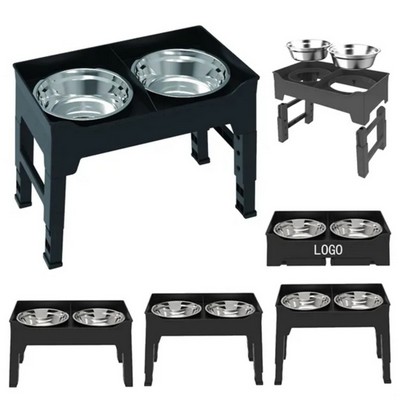 Adjustable Height Pet Bowl Dog Cat Splash Proof