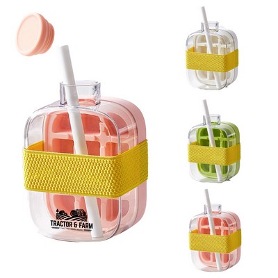 Personalized press Ice Mold Bottle with Straw