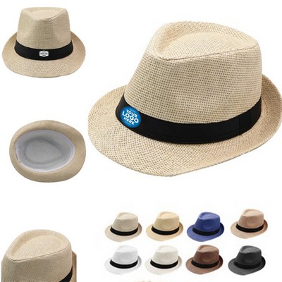 Natural Straw Fedora Hat