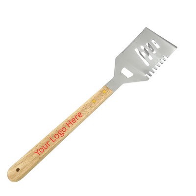4 in 1 BBQ Multifunction Grill Spatula with Wooden Handle