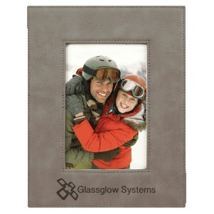 4" x 6" Gray Leatherette Photo Frame