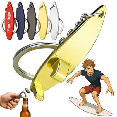 Custom Metal Surfboard Beer Bottle Opener Keychain