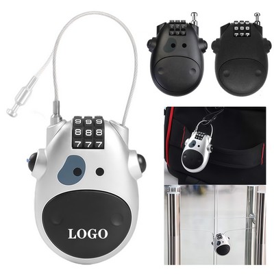 3-Stage Retractable Security Steel Cable Combination Lock